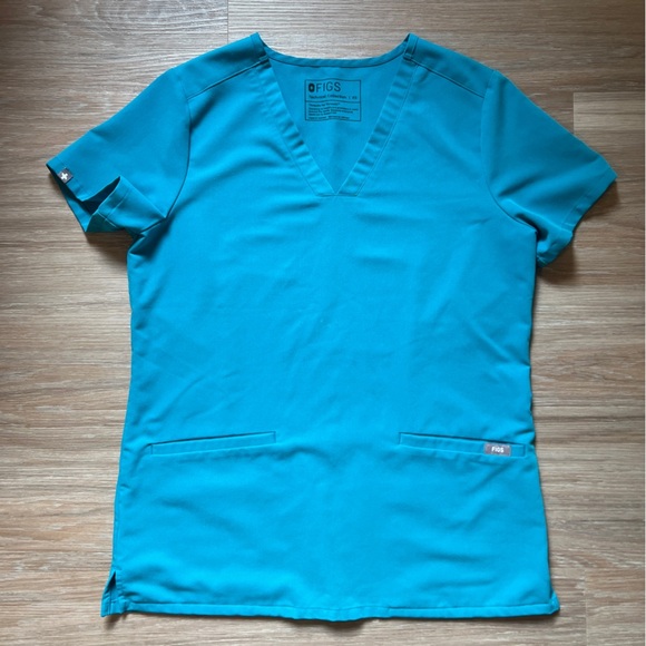 FIGS Teal Scrub Top XS - Picture 1 of 6